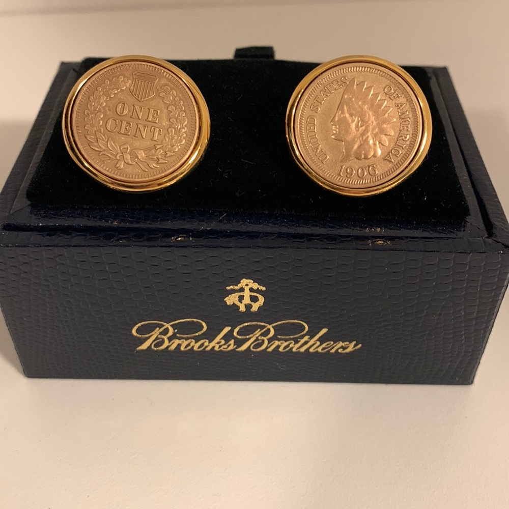 Cufflinks… Brooks Brother Indian head penny cufflinks. NWOT Never worn